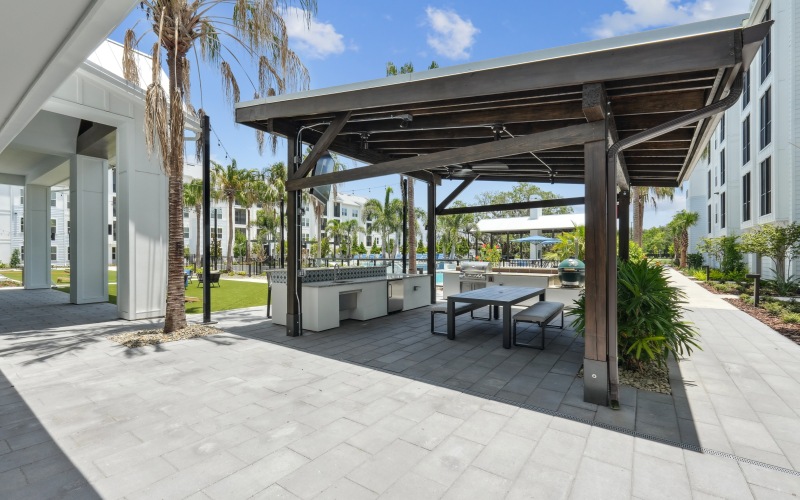 outdoor kitchen with grills
